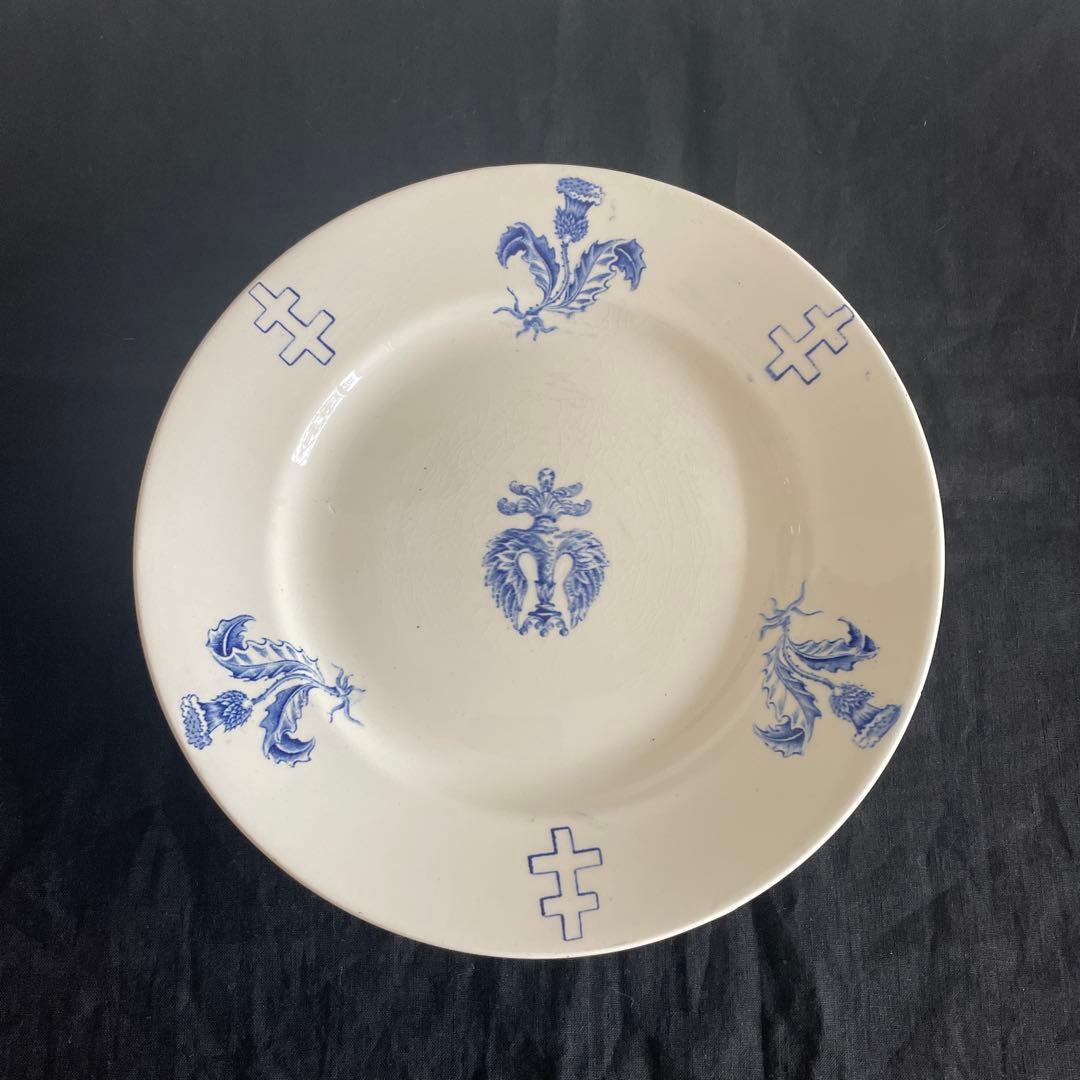 リュネヴィル窯　ロレーヌ十字　コンポティエ　アンティーク　皿　フランス