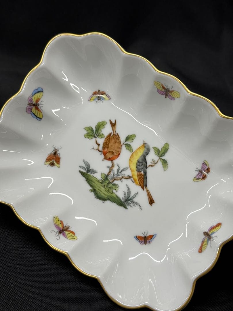 【美品】HEREND ヘレンド　ロスチャイルドバード　プレート　トレイ　ボウル