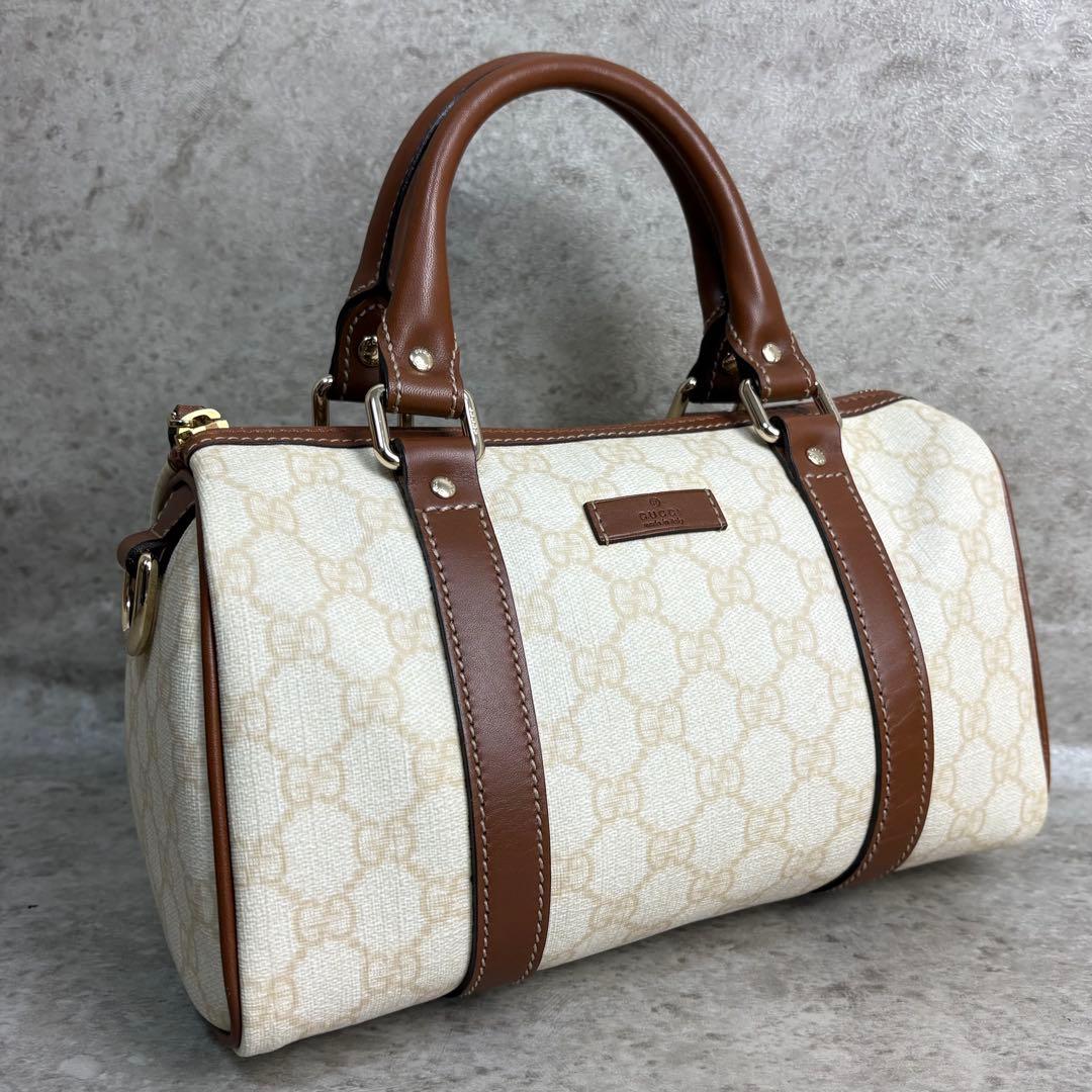 ✨廃盤品✨ グッチ ミニボストンバッグ GGスプリーム ホワイト 白色