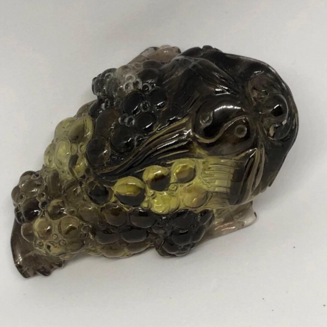 3本足のカエル　金運　レモンクオーツ　三脚蟾蜍　風水　レア