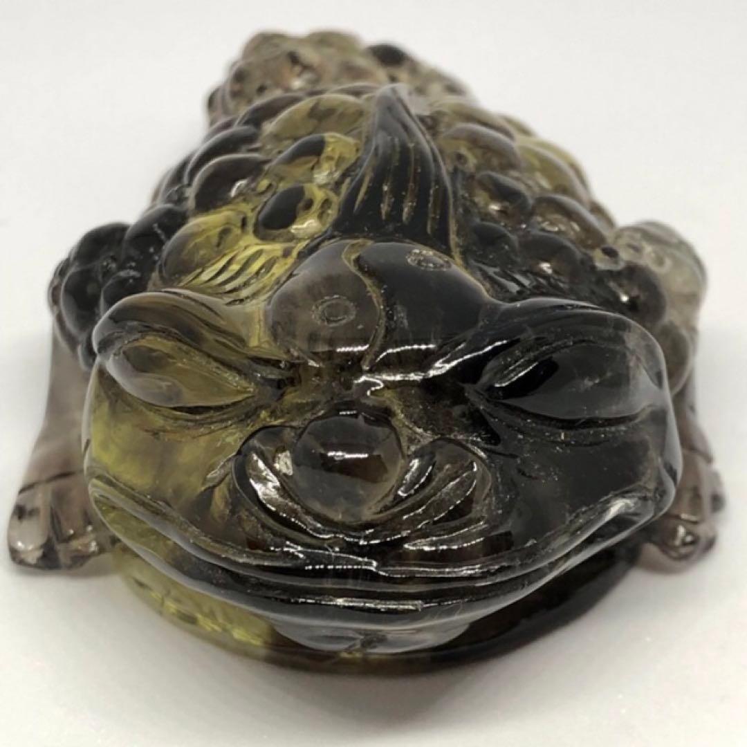 3本足のカエル　金運　レモンクオーツ　三脚蟾蜍　風水　レア