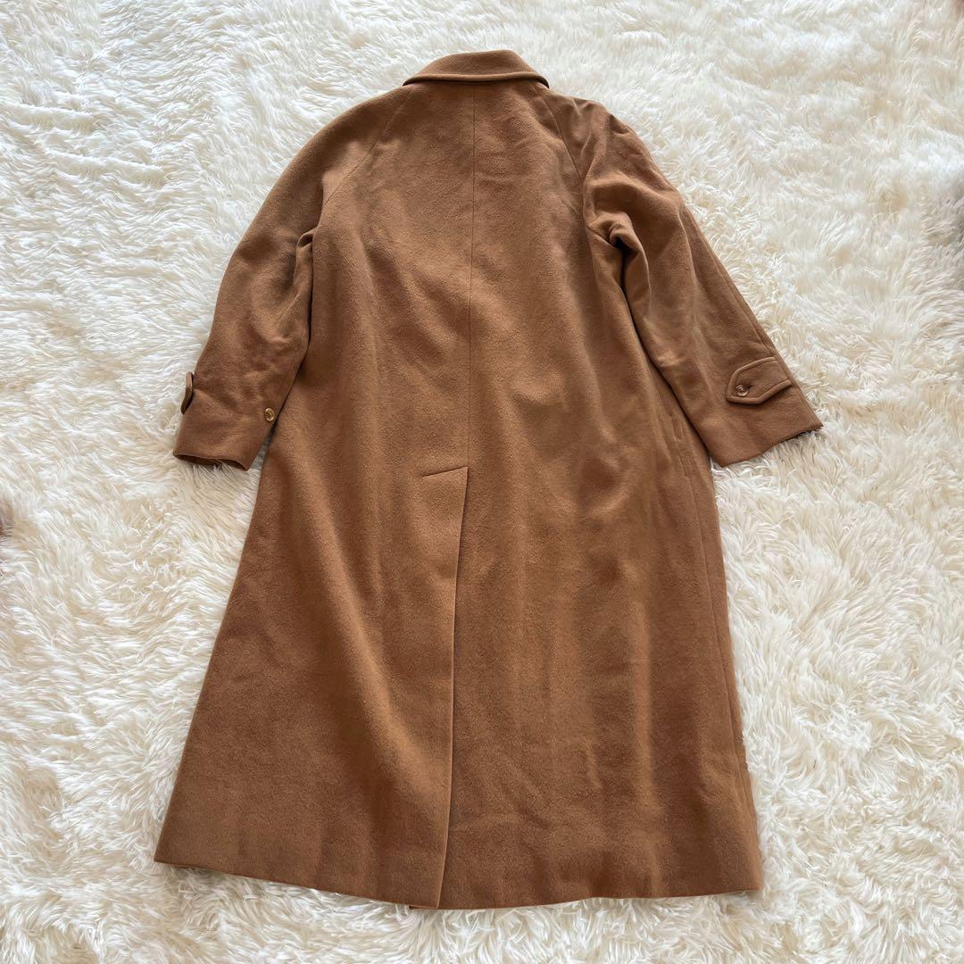バーバリー　ステンカラーコート　ブラウン　カシミヤ　ウール　白タグ　ロングコート