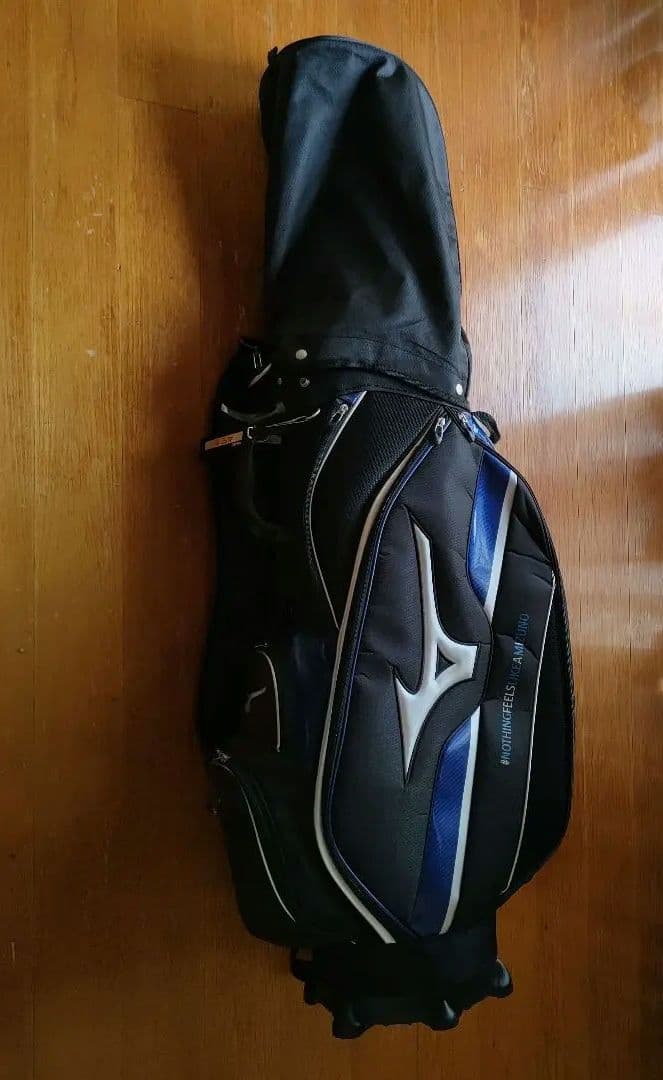 ミズノ　キャディバッグ　ゴルフ ゴルフバッグ　青　黒　ブラック