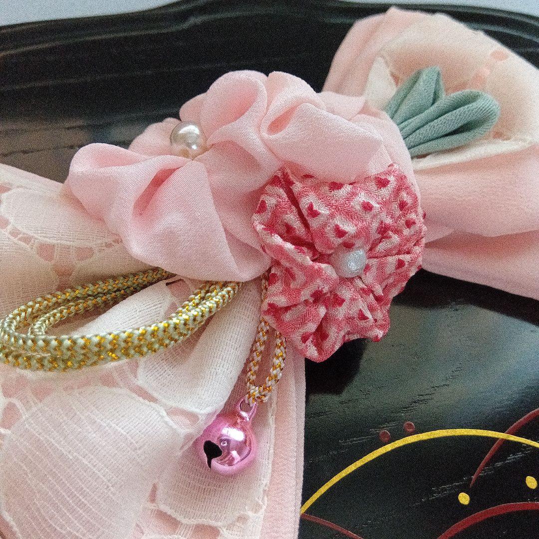 【七五三No.40】レースりぼん（淡桃☓レース）