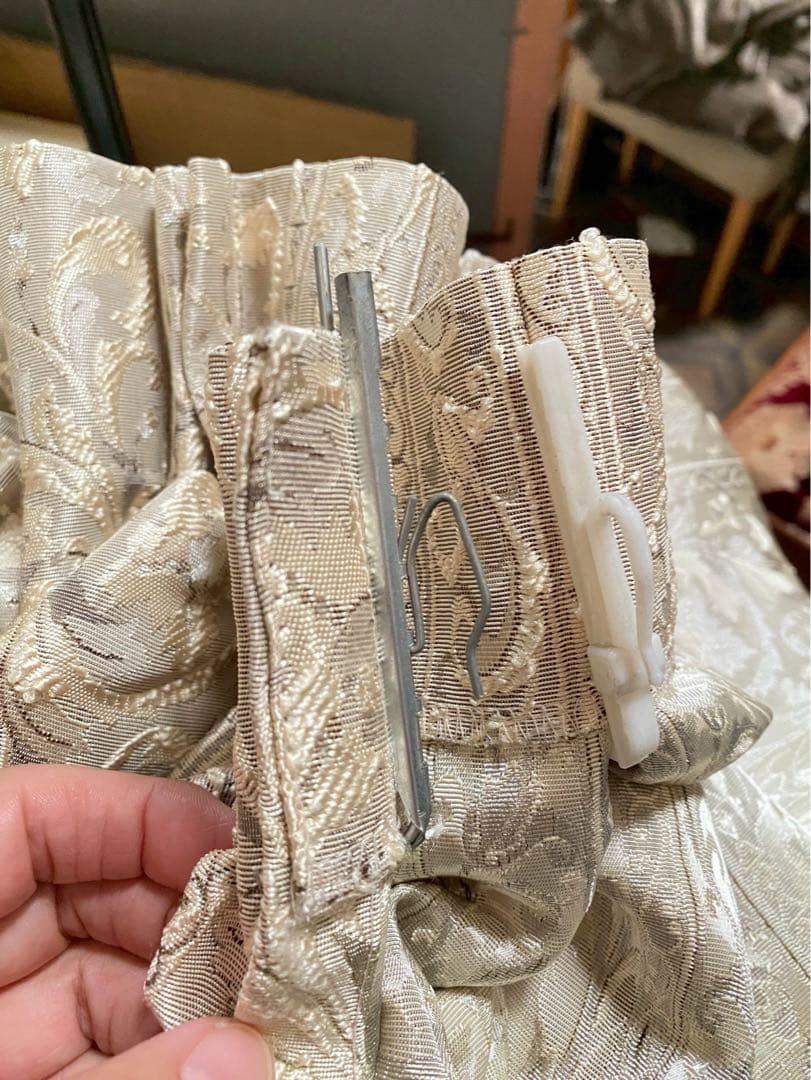 カーテン ダマスク柄180cm 105cm 2枚セット インテリア アンティーク