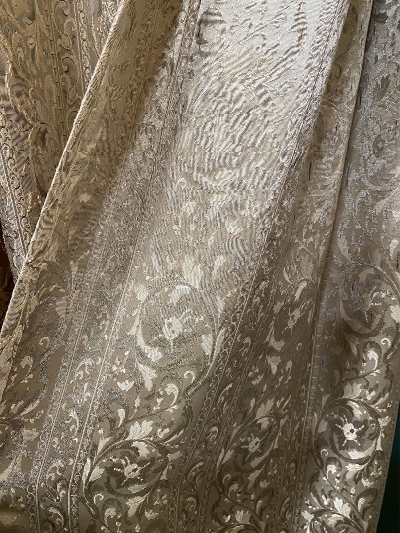 カーテン ダマスク柄180cm 105cm 2枚セット インテリア アンティーク