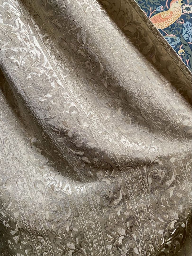 カーテン ダマスク柄180cm 105cm 2枚セット インテリア アンティーク