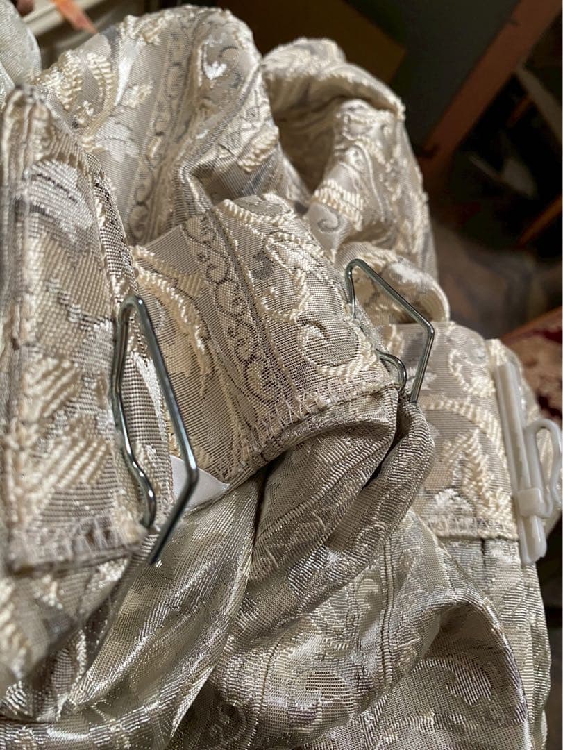 カーテン ダマスク柄180cm 105cm 2枚セット インテリア アンティーク