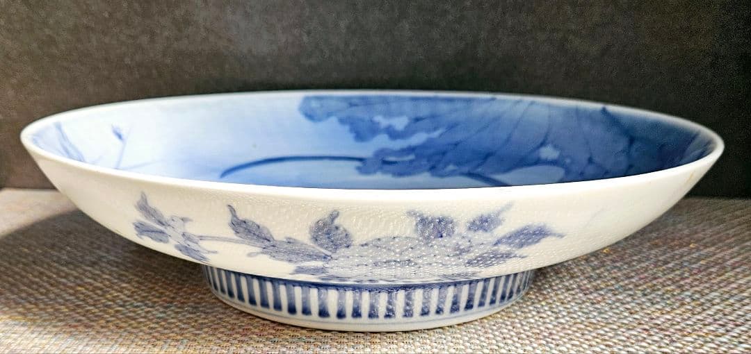 肥前官窯　香蘭社の前身　幕末明治期 米国里帰り品　年木庵製　鷺図　25.2cm皿