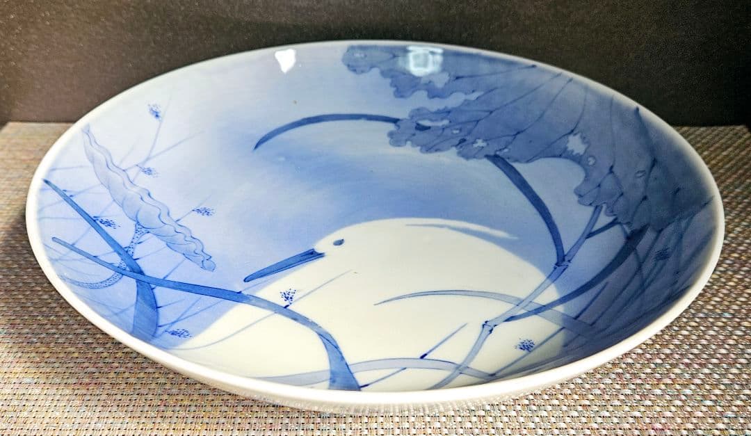 肥前官窯　香蘭社の前身　幕末明治期 米国里帰り品　年木庵製　鷺図　25.2cm皿