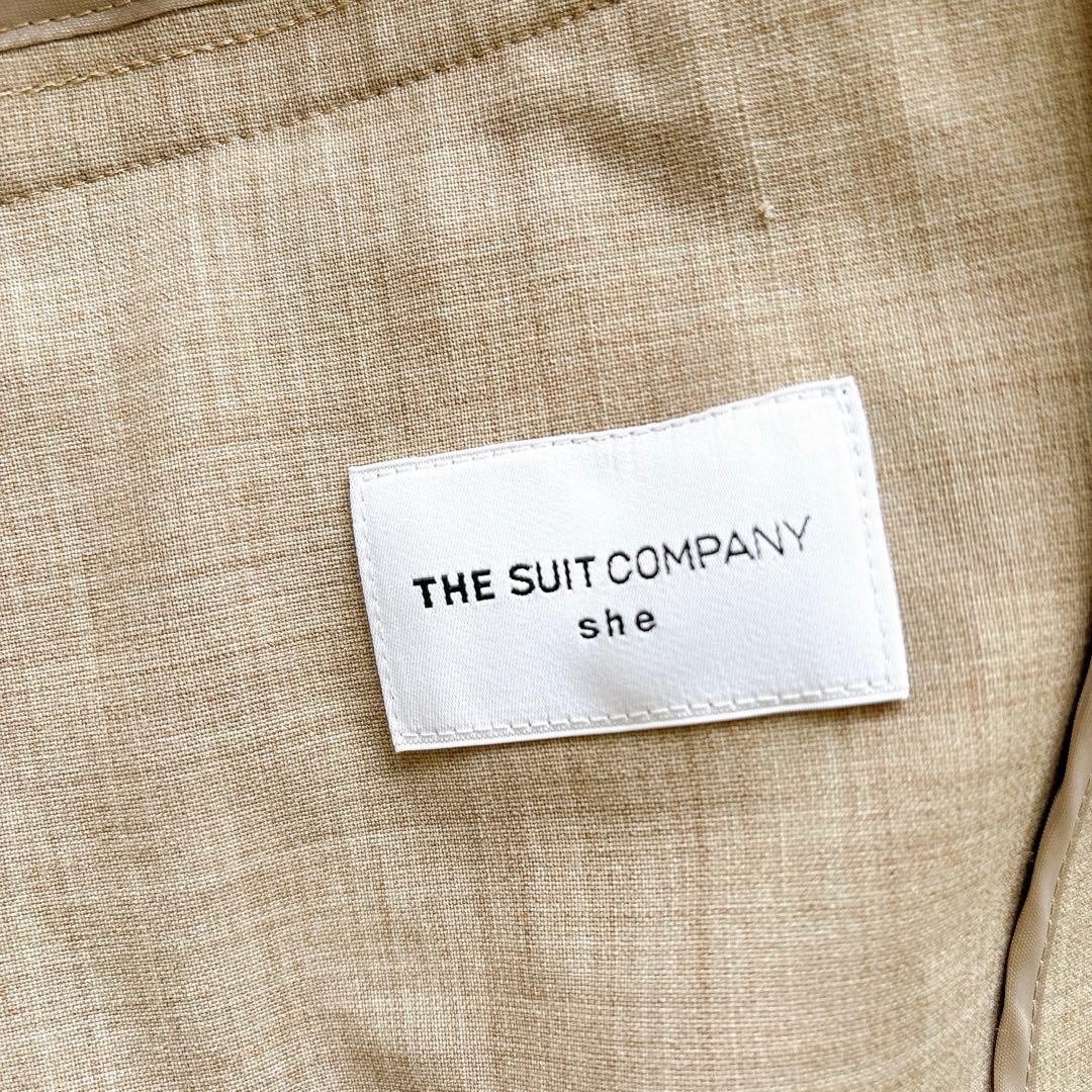 美品　スーツカンパニーシー　洗える　スーツ　ノーカラー　セットアップ　ベージュ