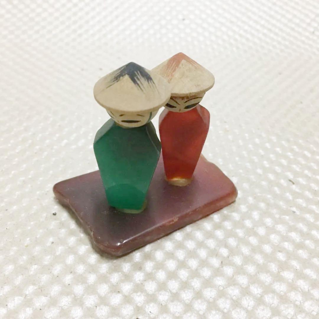 0651　こけし 置物 カラーストーン