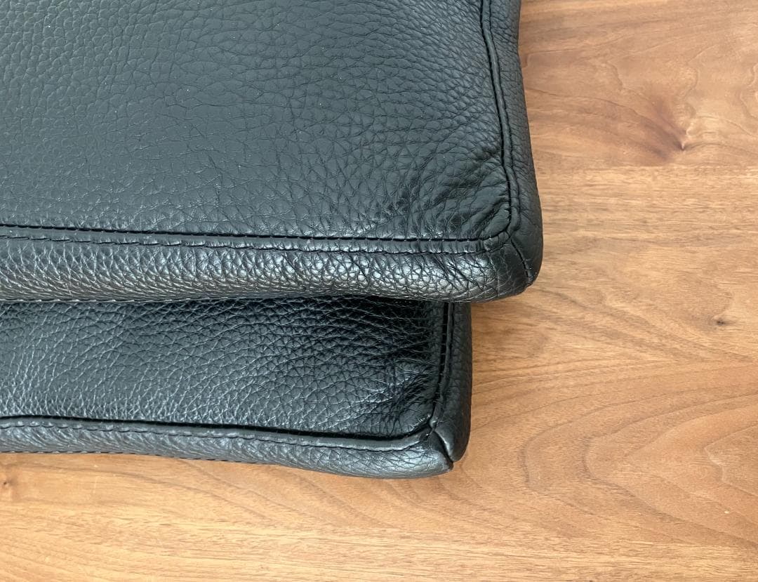 レザークッション 本革 2個セット 大塚家具 IDC 黒