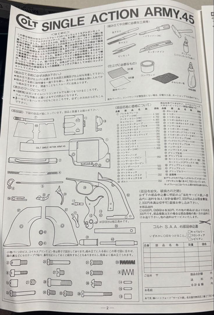 SAA 45キャバルリー　モデルガン