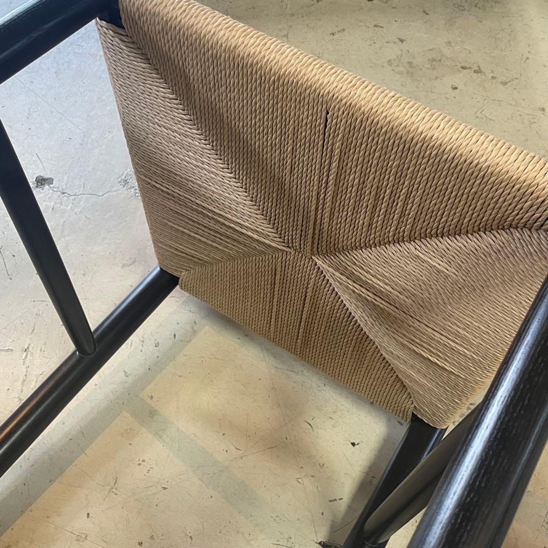 ペーパーコードチェア　2脚セット　ブラック　ハイチェア　カウンターチェア　北欧