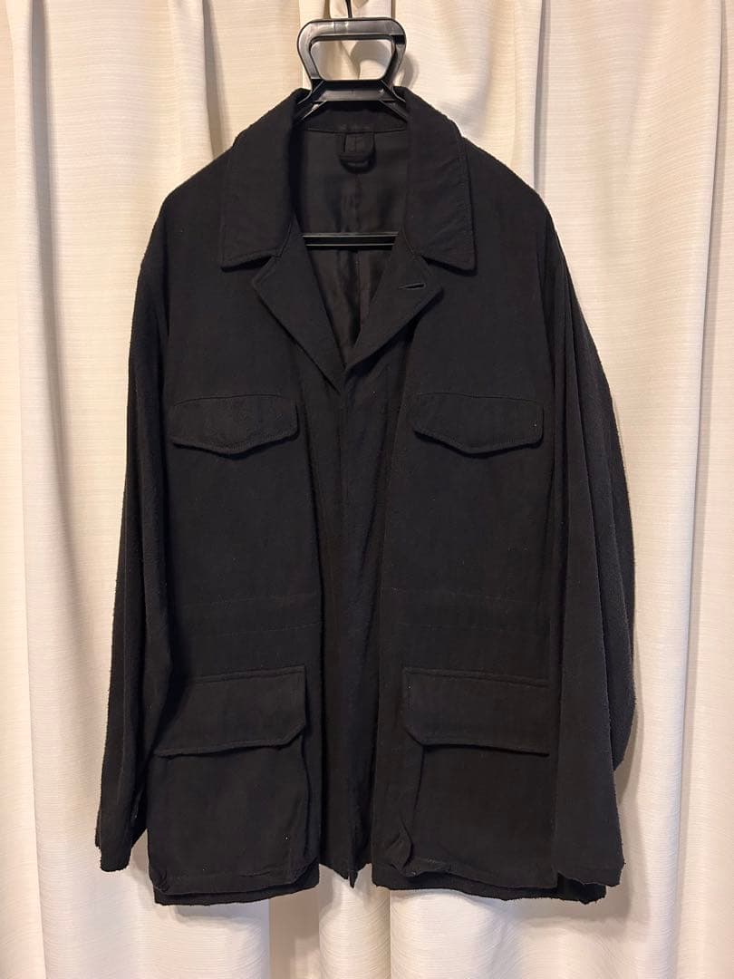 値下げ　名作　COMOLI シルクネップミリタリージャケット　サイズ3 ブラック