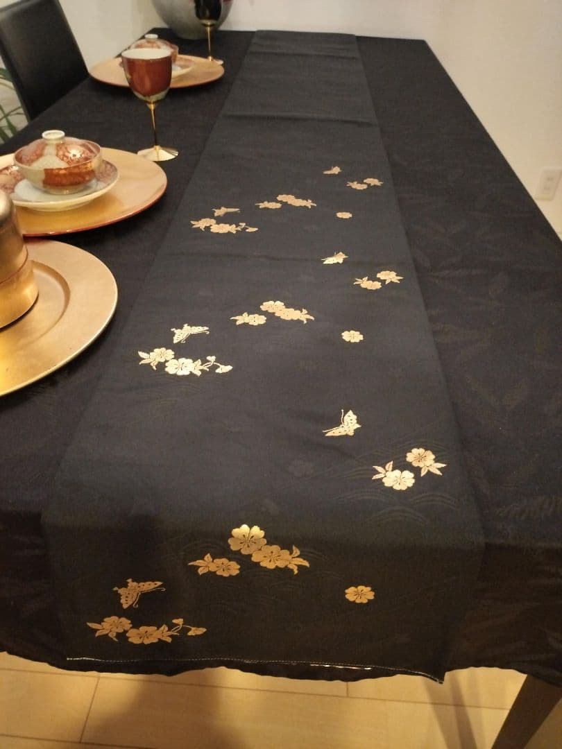A942★逸品‼️全通帯‼️ひな祭り‼️袋帯正絹テーブルランナー2m14cm