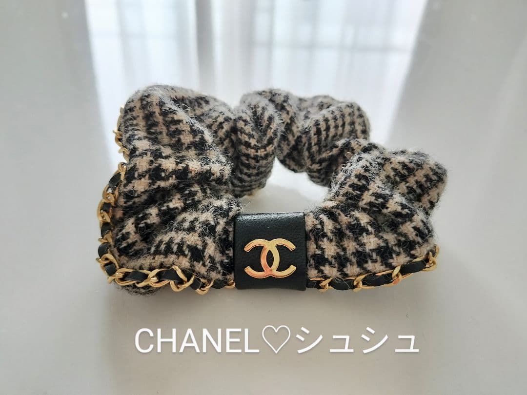 正規品 CHANEL♡チェック柄シュシュ