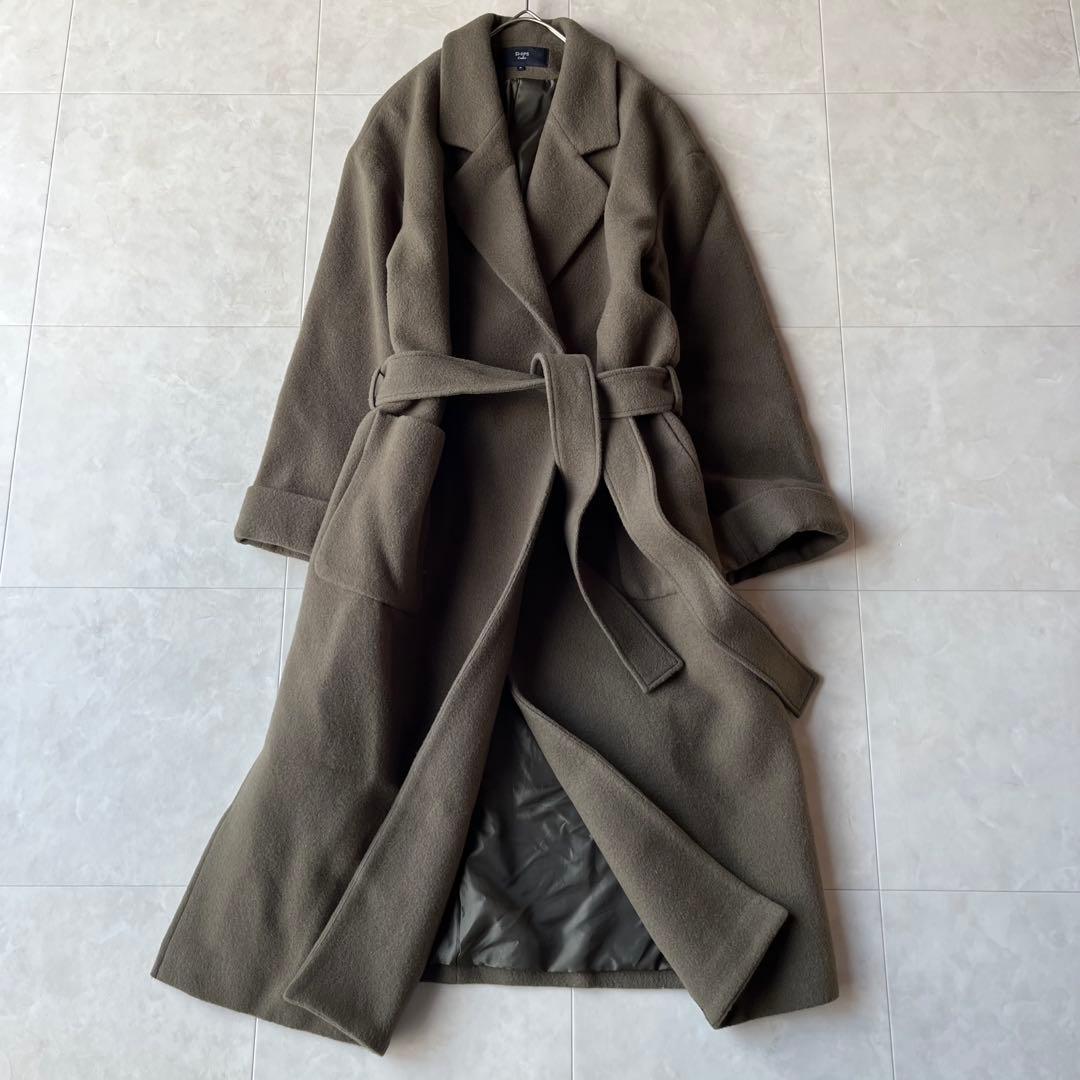 SHIPS Colors シップス カラーズ ウール ベルテッドコート グレーM