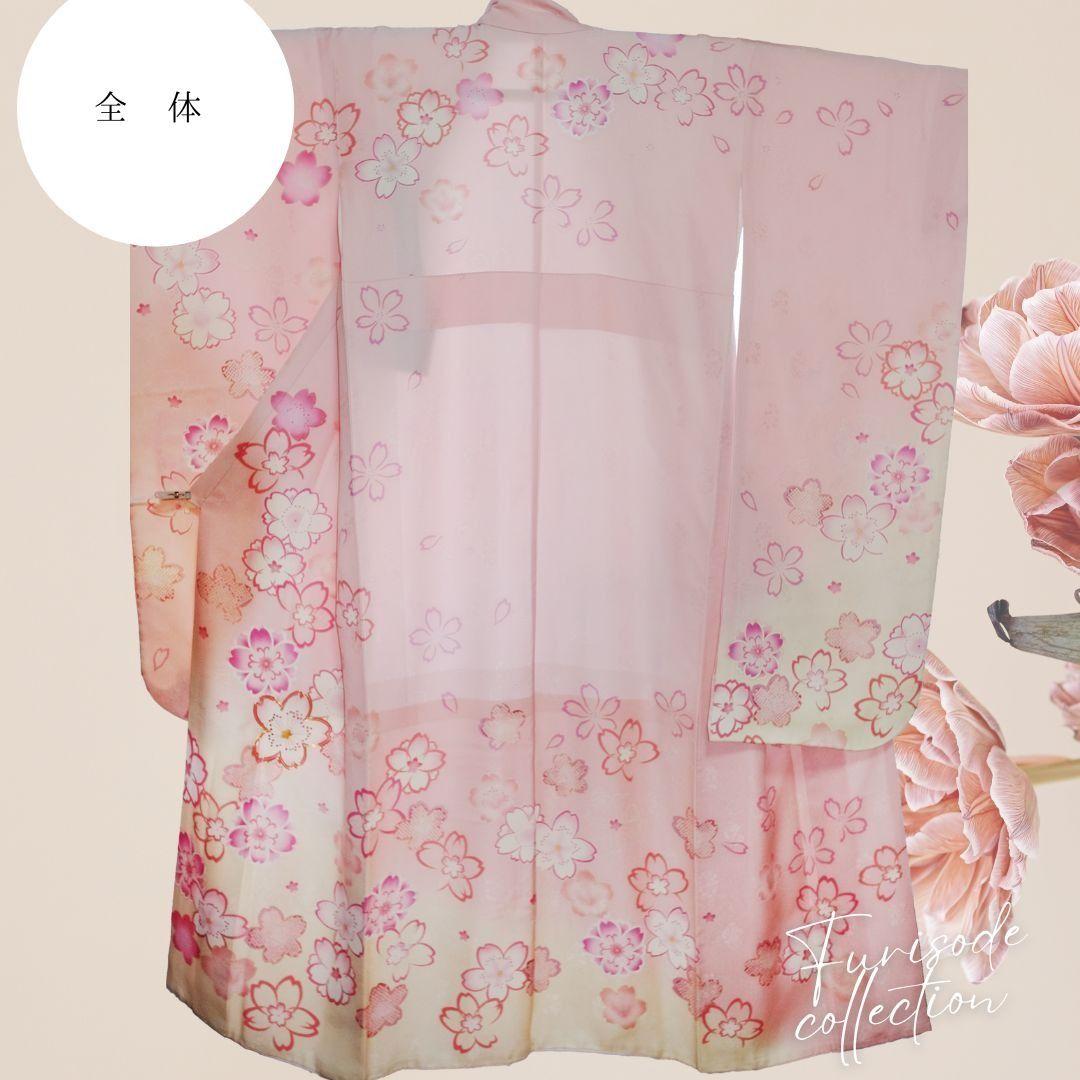 振袖フルセット　ベビーピンク　桜刺繍　大人かわいい上品コーデ　成人式　卒業式