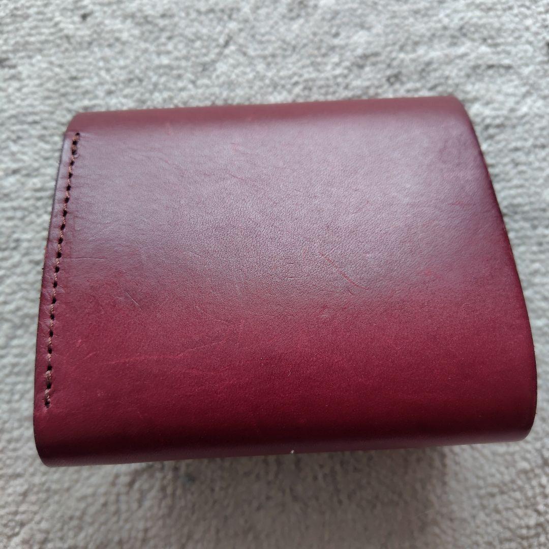 今夜のみ特価！ロナLONAレザー 三つ折り財布 ワイン