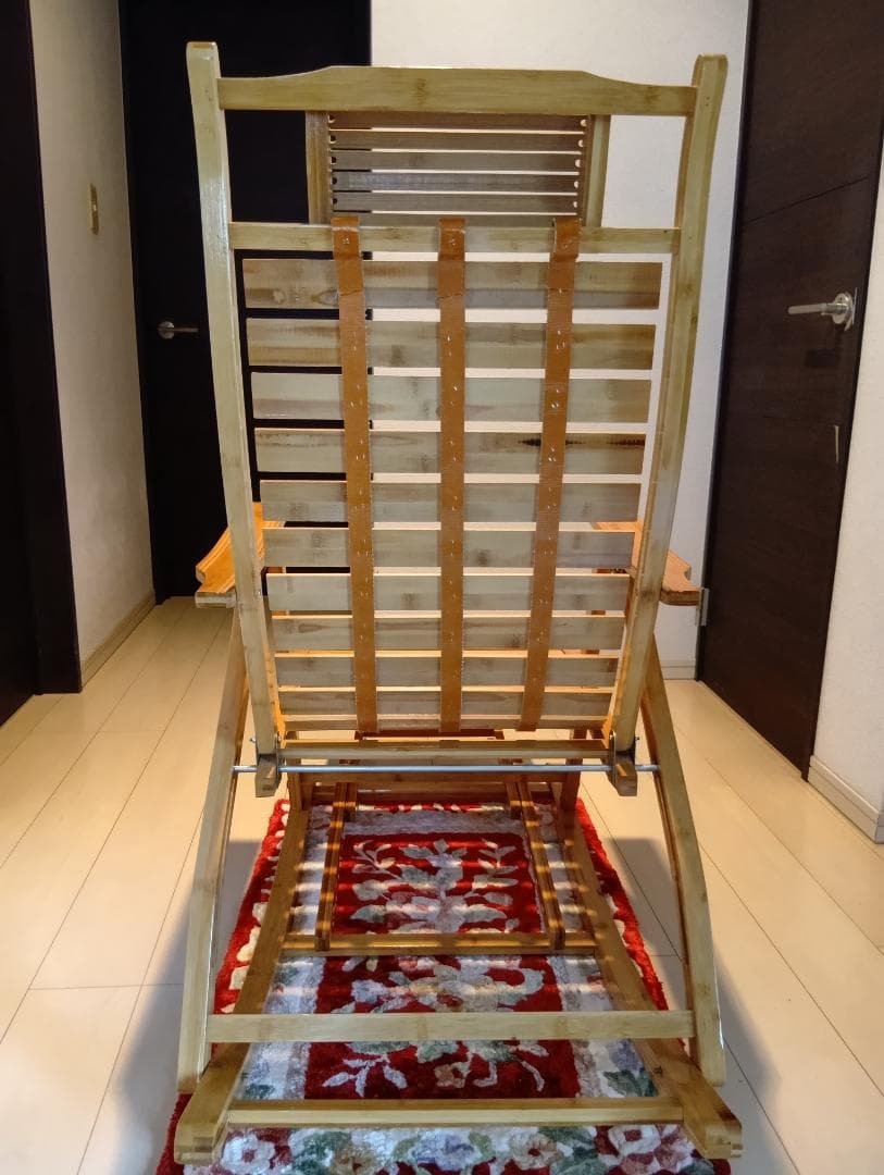 竹製 ロッキングチェア リクライニング 折りたたみ式 マッサージ底板付き