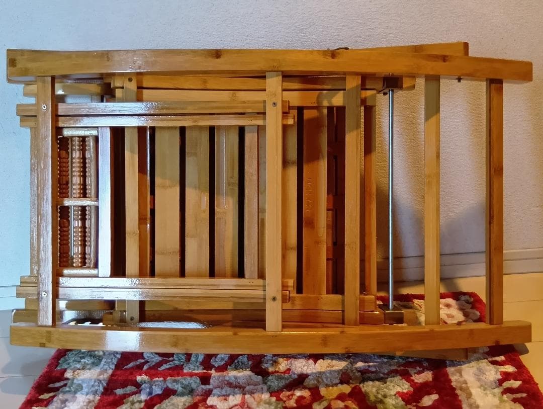 竹製 ロッキングチェア リクライニング 折りたたみ式 マッサージ底板付き