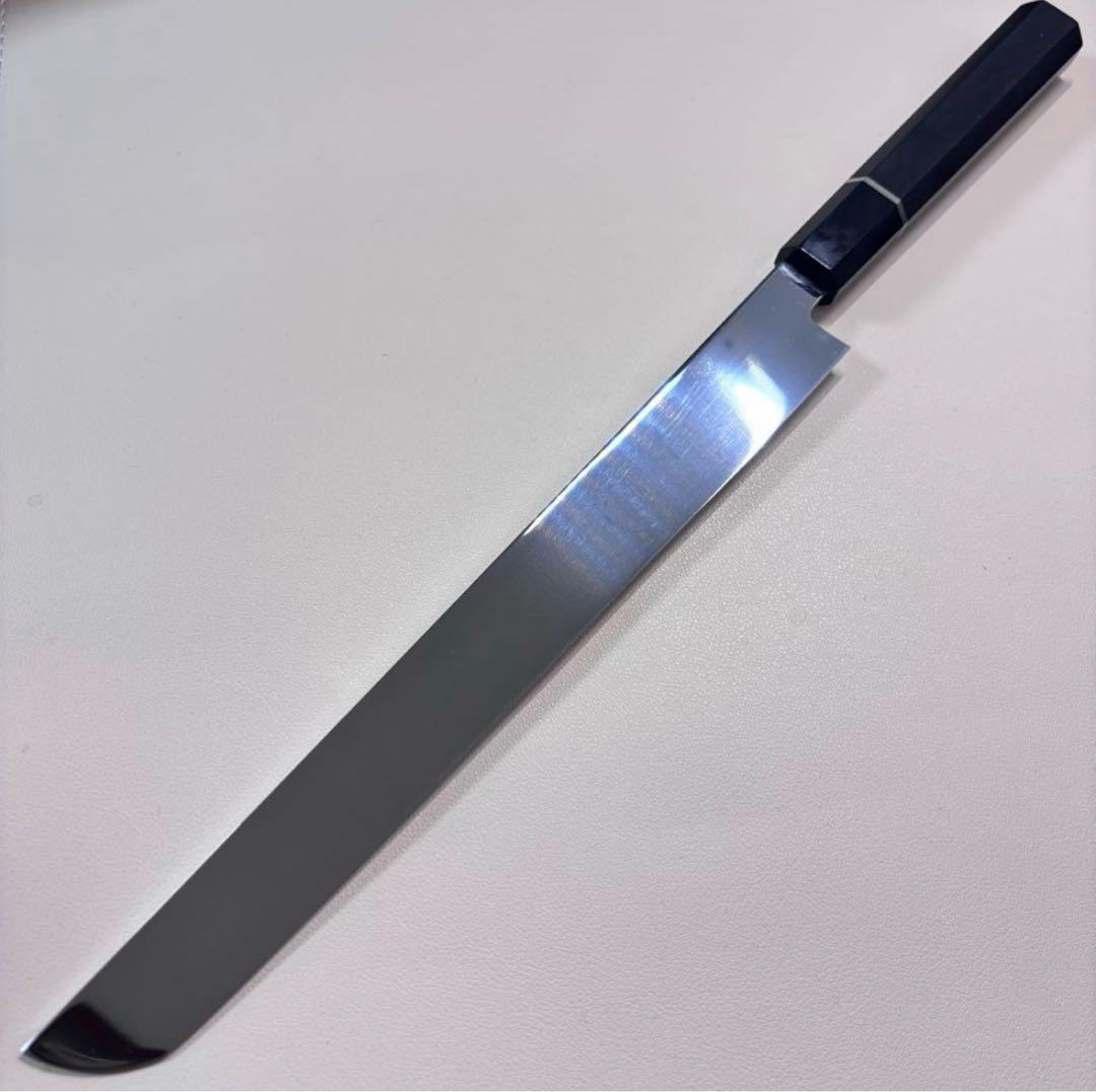 270mm先丸柳刃包丁 鏡面　黒檀黒水牛銀巻八角柄 刺身包丁 全鋼+