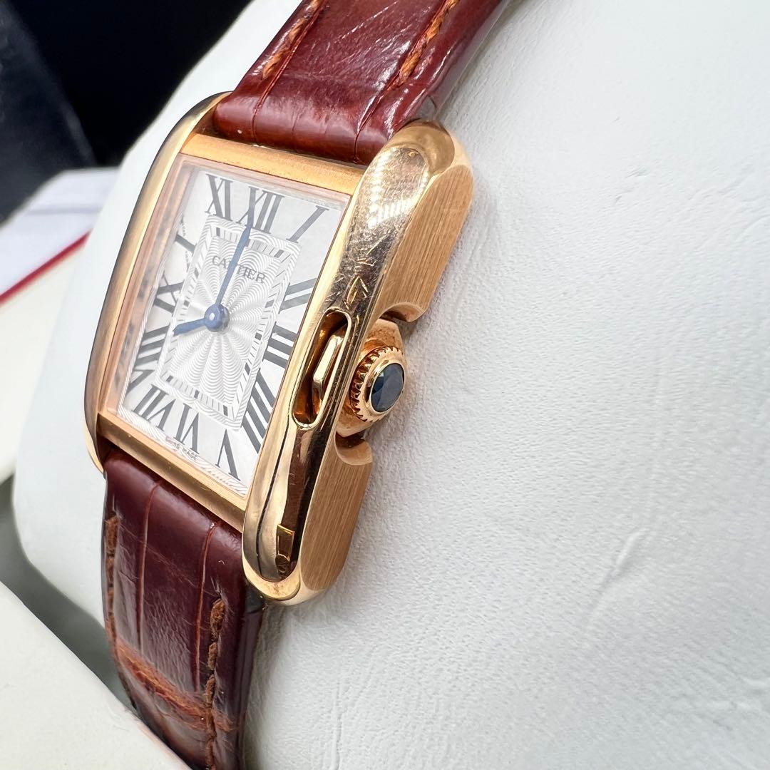 Cartier カルティエ タンクアングレーズSM K18 PG/革ベルト
