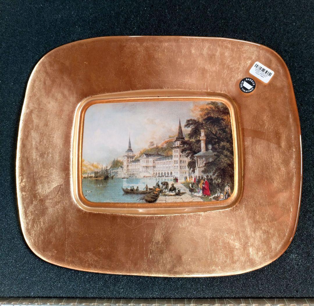 トルコ工芸品 絵皿　飾り皿　イスタンブール　版画　オスマン帝国