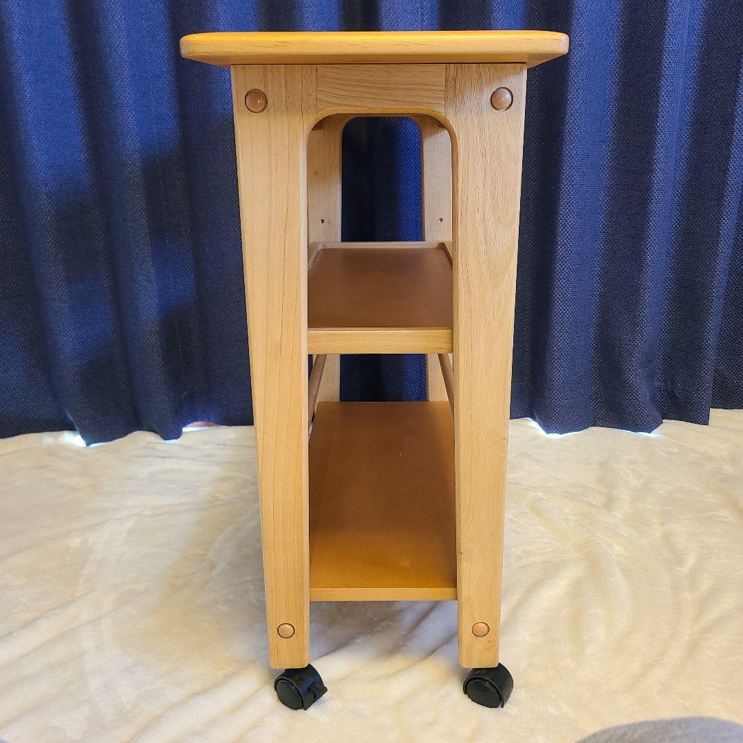 【極美品】ニトリ ワゴン アルナスDF 80 LBR キッチンワゴン 天然木