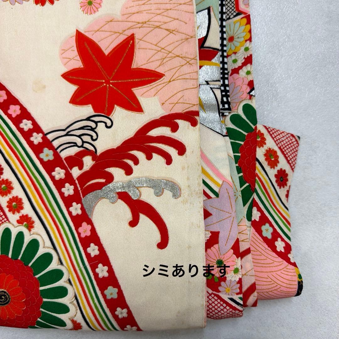 No.k003七五三 7歳 着物 フルセット レトロ柄
