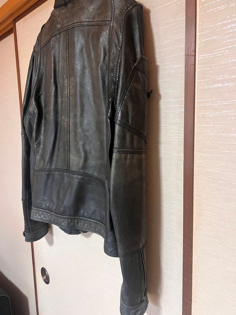 DIESEL レザーシングルライダースジャケット　古着