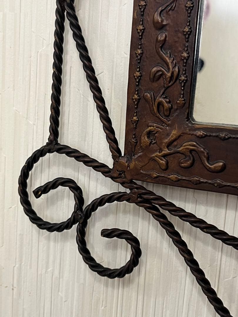 アンティーク 鏡 アイアン 金属加工