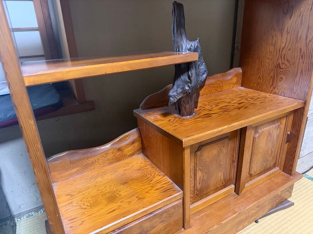 巨匠作品　最高級　屋久杉　認定付うるし漆塗　天然無垢棚板　凄い杢芸術美術骨董