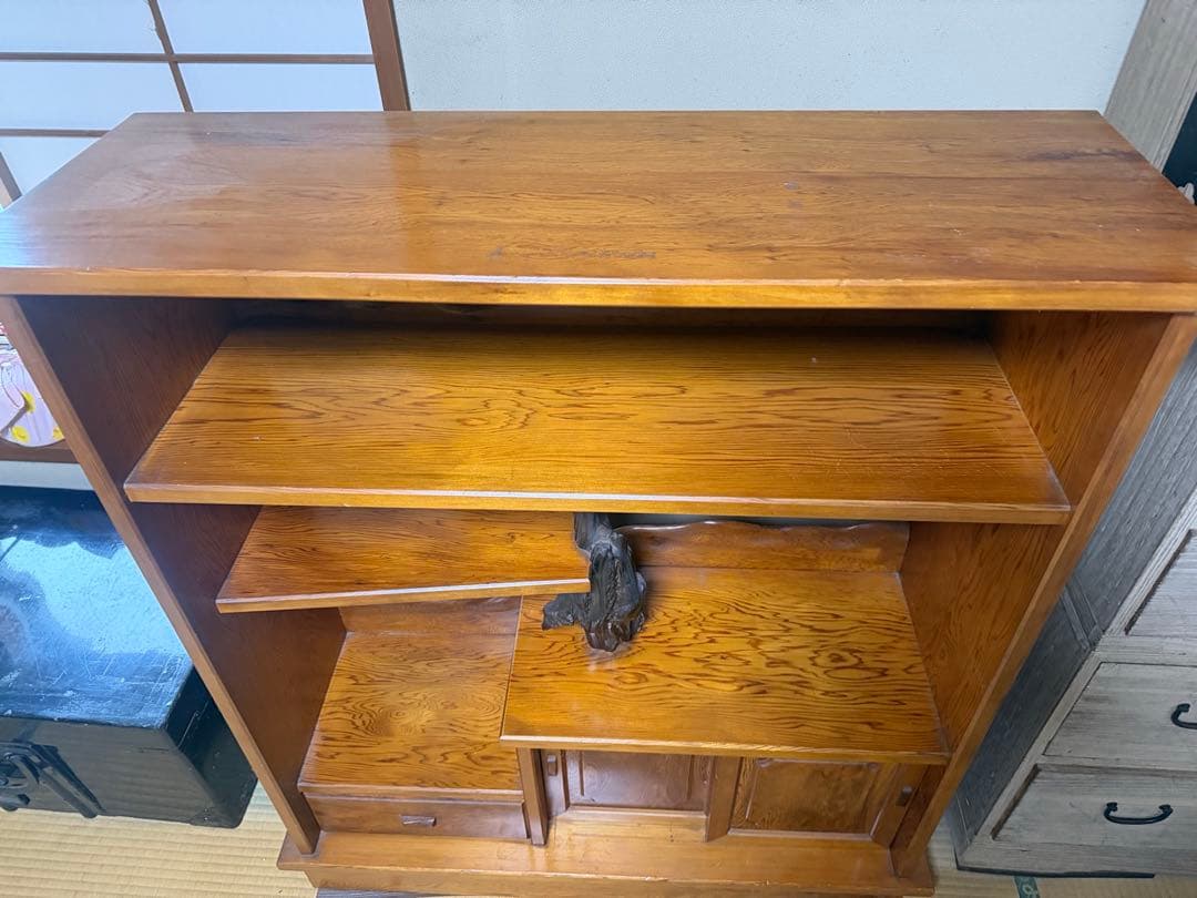 巨匠作品　最高級　屋久杉　認定付うるし漆塗　天然無垢棚板　凄い杢芸術美術骨董