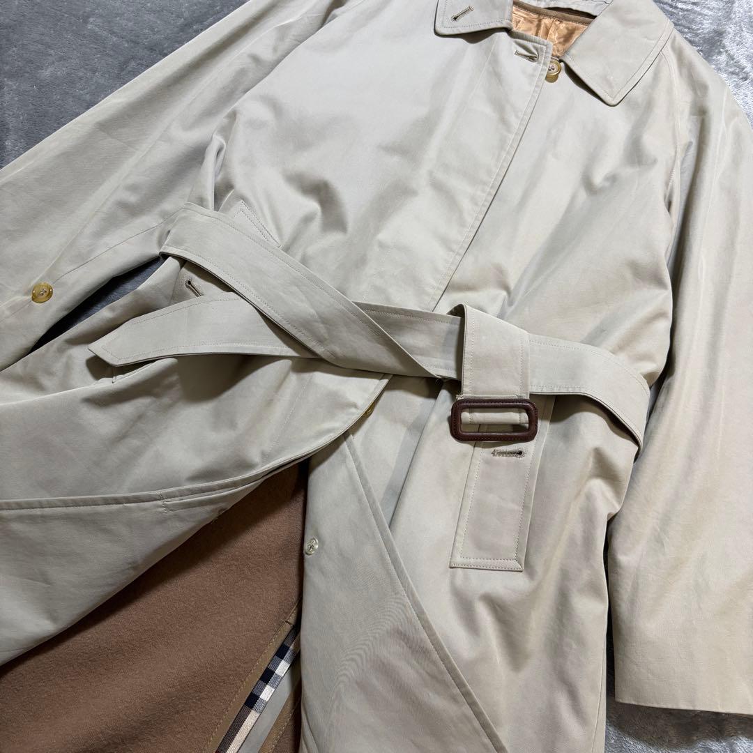 H244 美品✨ バーバリーズ　トレンチコート　ノバチェック　ベルト　ライナー付