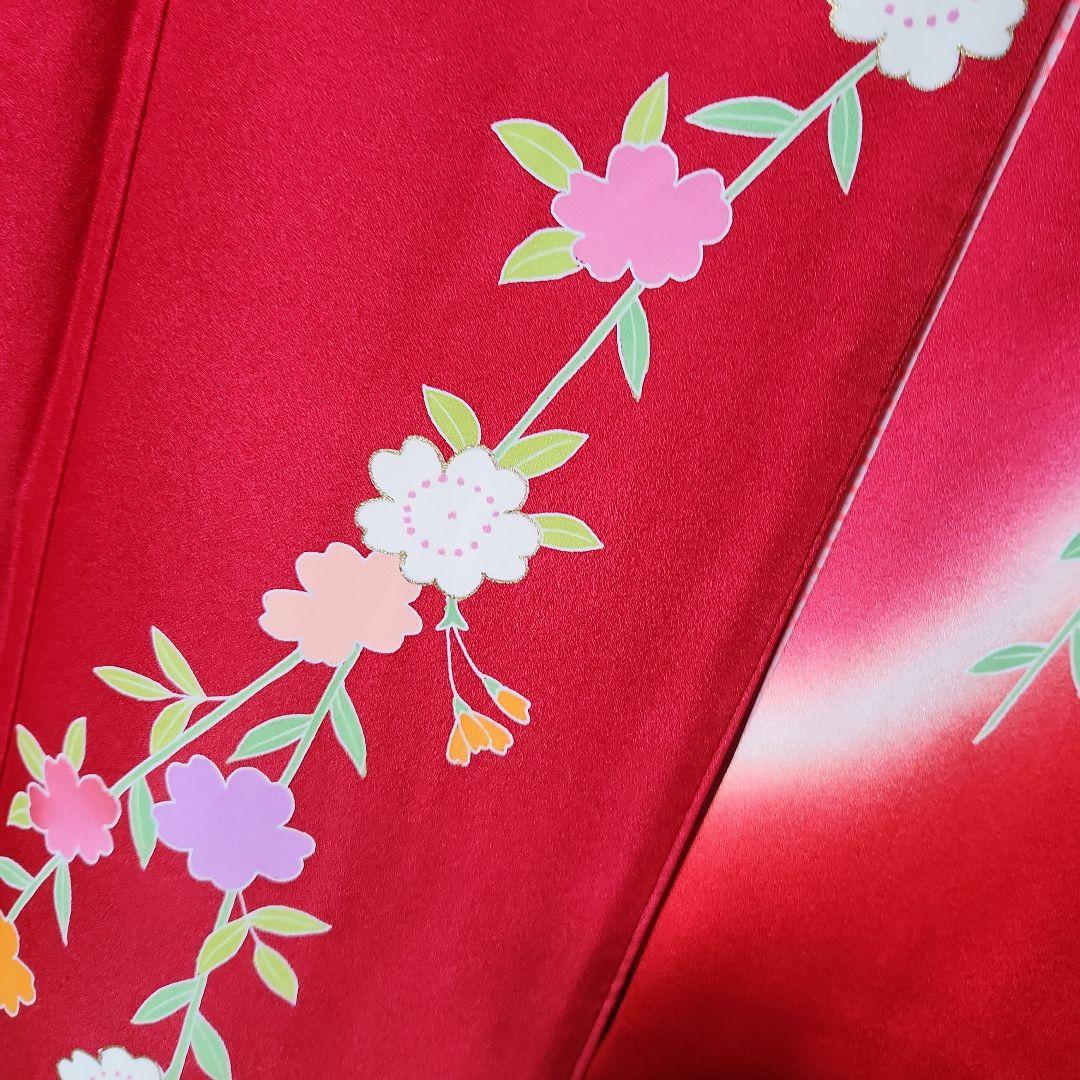 #6-052 七五三 7歳 正絹 四つ身 絵羽 着物 襦袢付き