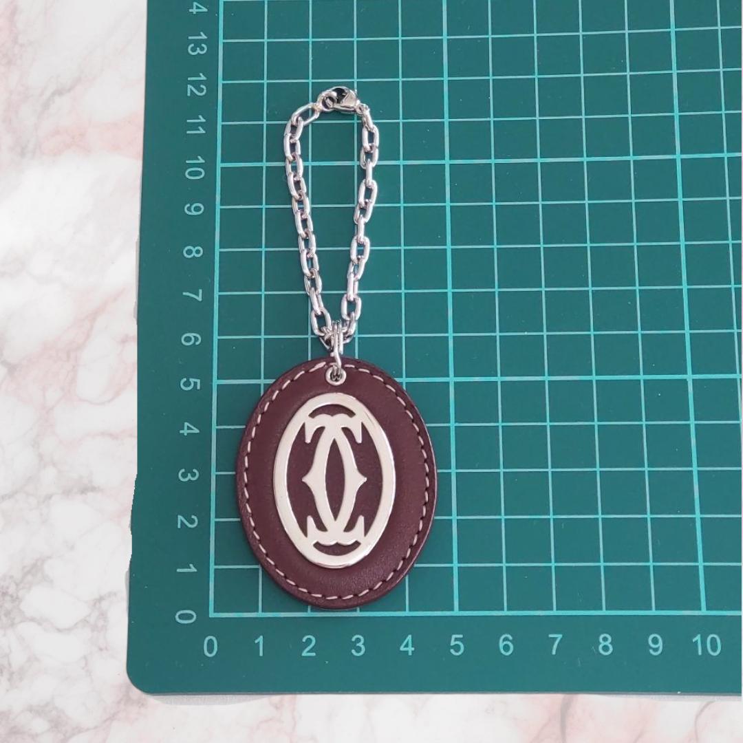 Cartier カルティエ 2Cロゴ バックチャーム キーホルダー レザー