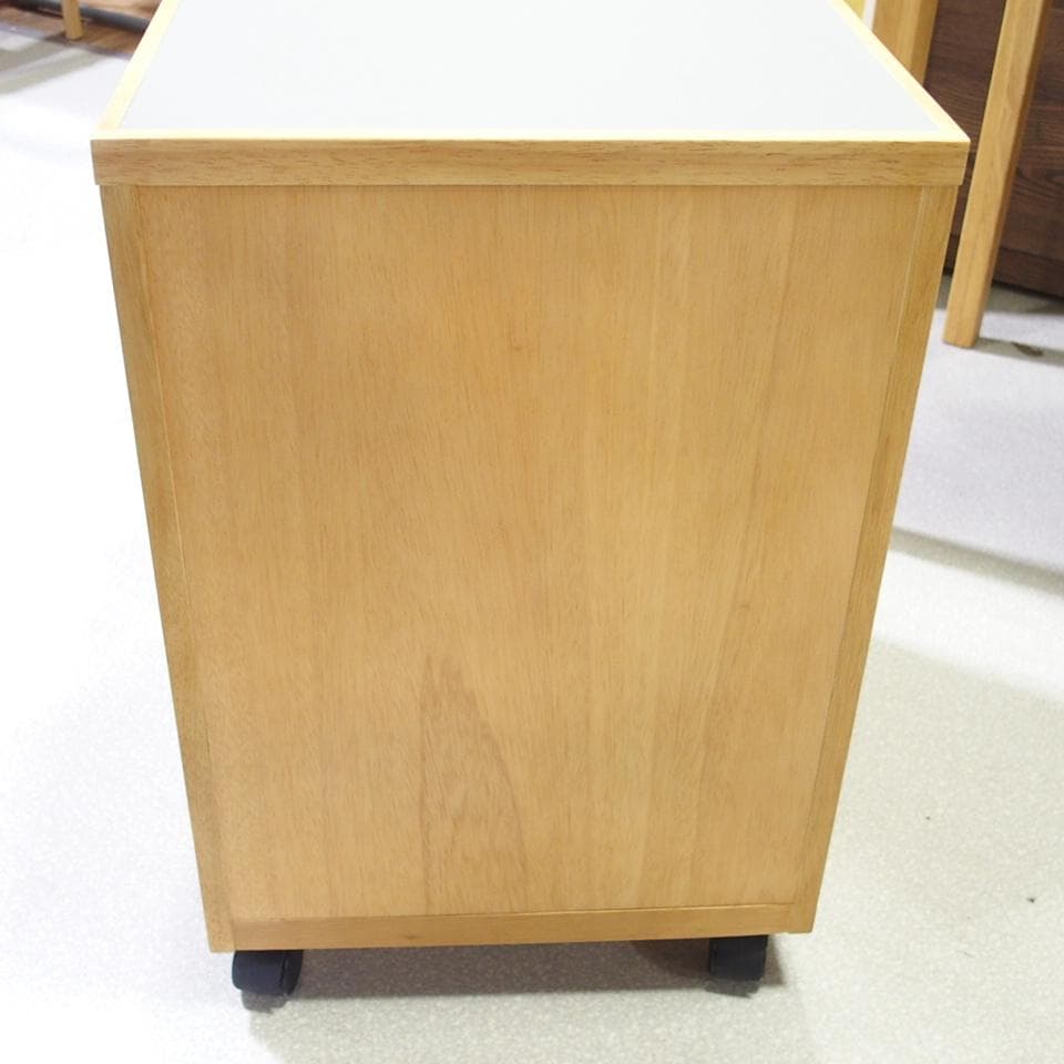 MUJI/無印良品 リノリウム天板 木製デスクキャビネット/デスクワゴン 美品