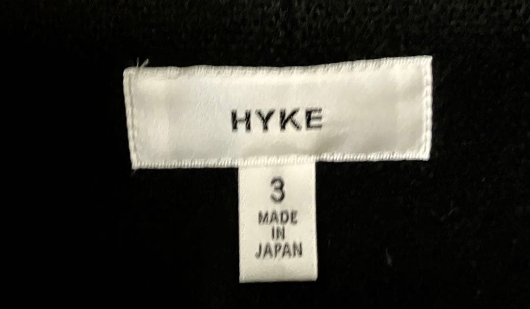 HYKEハイク ダッフルコート ロング ヘリンボーン メルトン 白トグル 黒 L