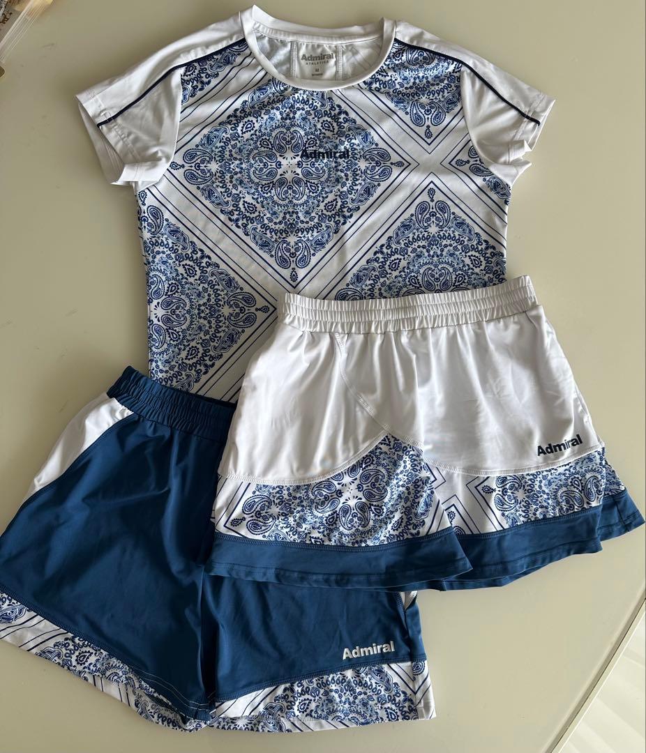 Admiral Mサイズ　テニスウェアセット Tシャツ&スコート＆ショートパンツ