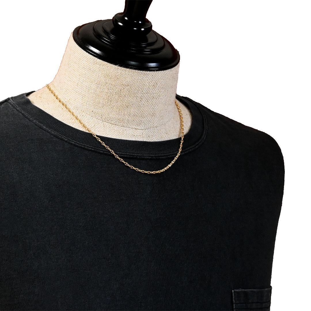 新品 18金アンカーチェーンネックレス幅2.6mm長さ45cm 品質証明書付