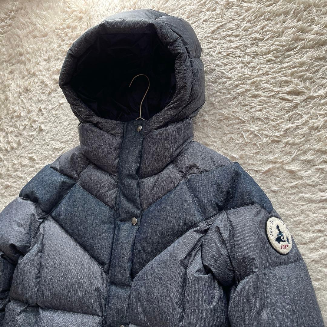 【美品】ジョット ダウンジャケット フード ワッペン ネイビー M相当