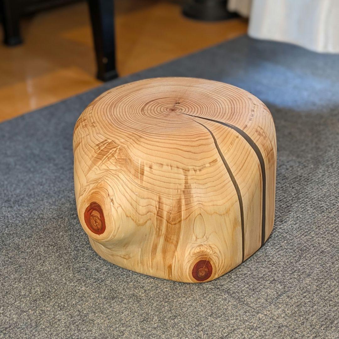 檜　丸太　輪切り　高さ約15㎝