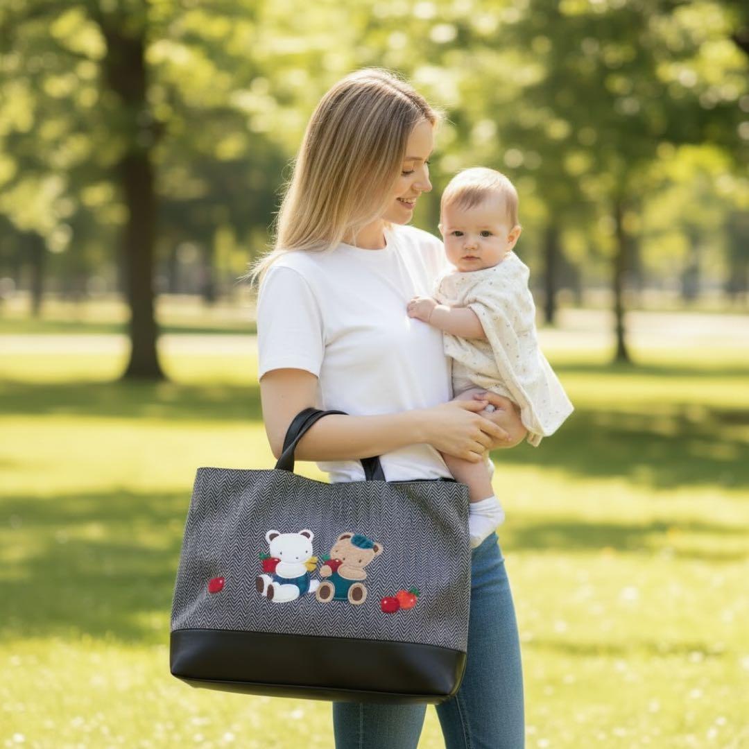 ファミリア/2022/ファミリアショー/限定品/トートバッグ/ヘリンボーン/クマ