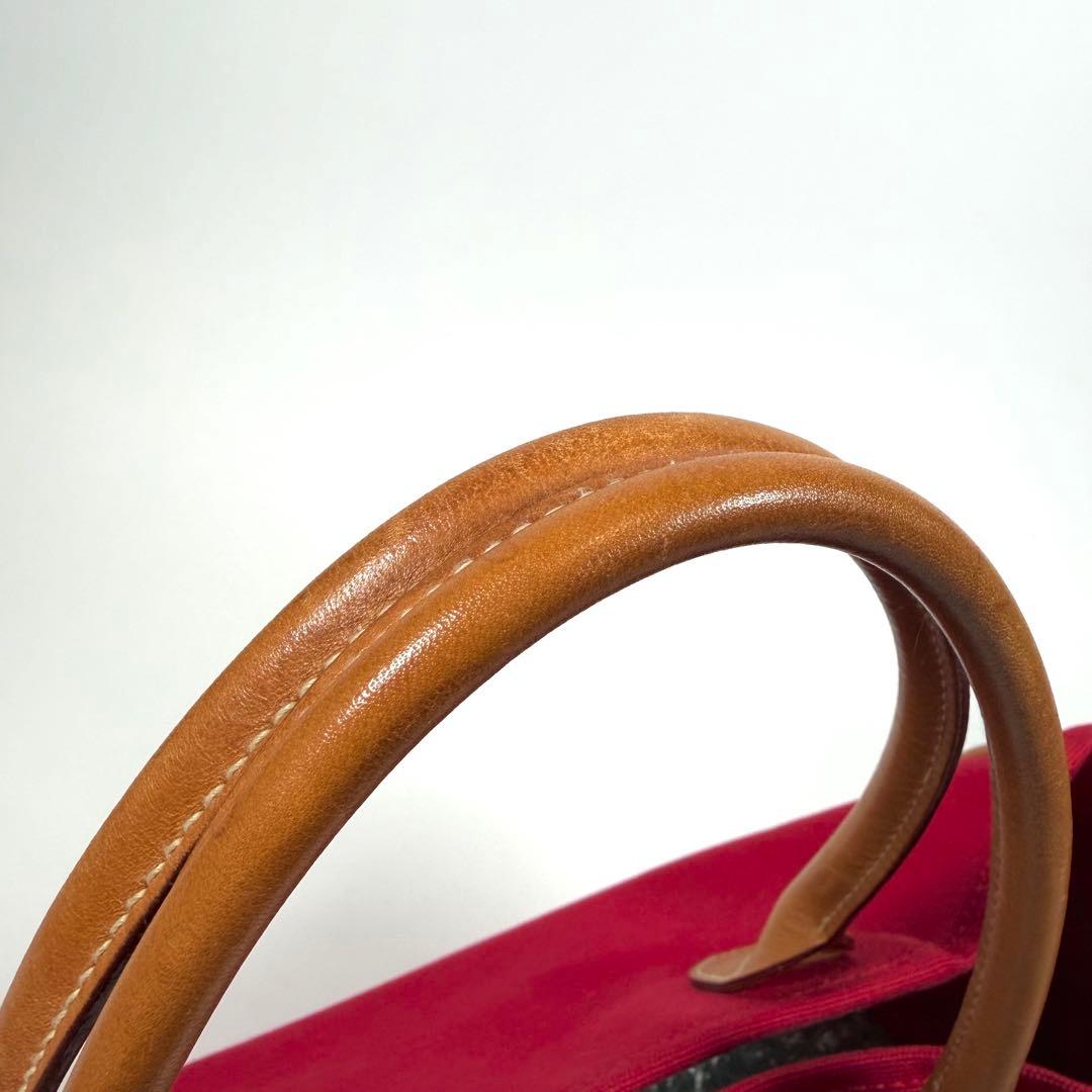 【極美品】【希少】ラルフローレン　トートバッグ　キャンバス　ビッグポニー　レッド