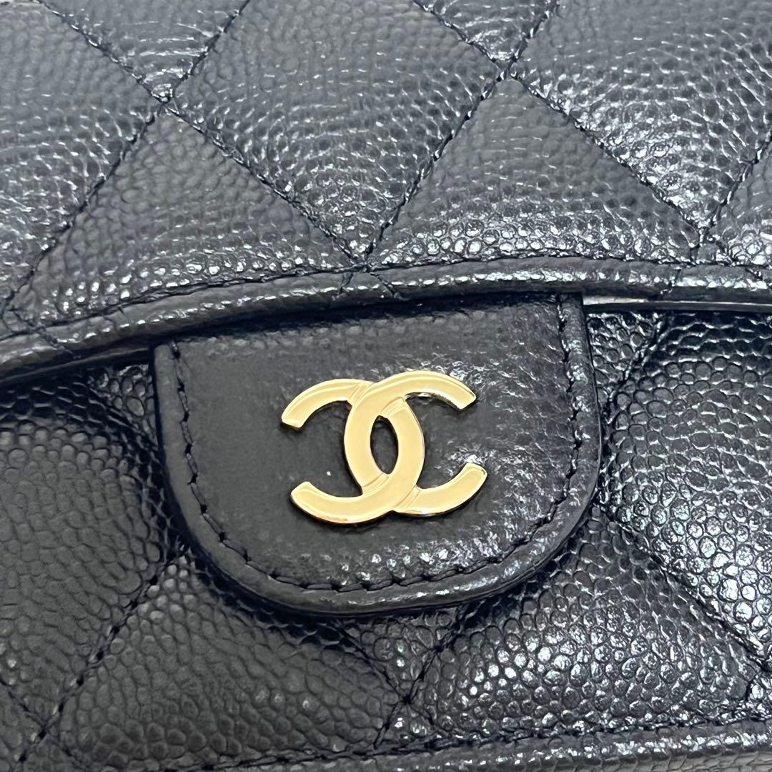 『美品』シャネルCHANEL財布三つ折り財布ミニウォレットマトラッセコンパクト