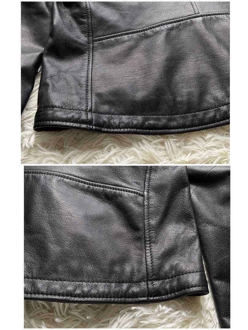 未使用級✨カドヤ×カワサキ　レザージャケット　セミダブル　ライダース　ヤギ皮　L