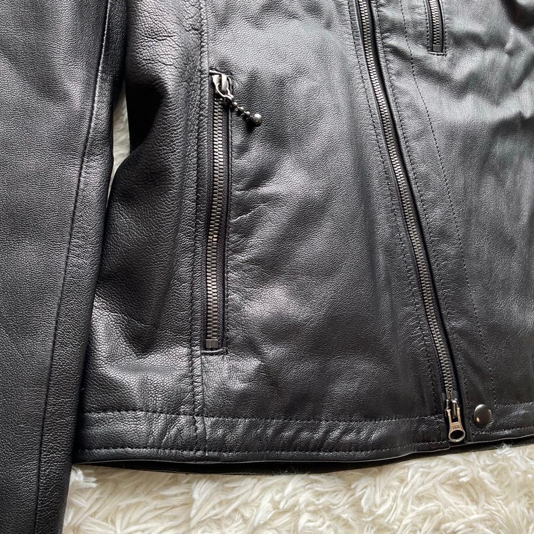 未使用級✨カドヤ×カワサキ　レザージャケット　セミダブル　ライダース　ヤギ皮　L